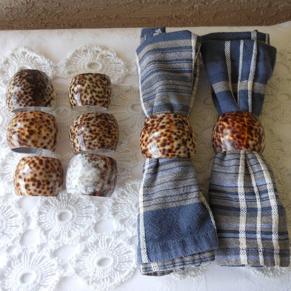 Vintage | Dining | Cowrie Shell Napkin Rings Beachy Boho Table | Poshmark